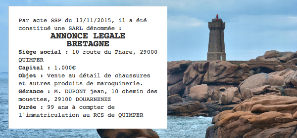 annonce legale bretagne